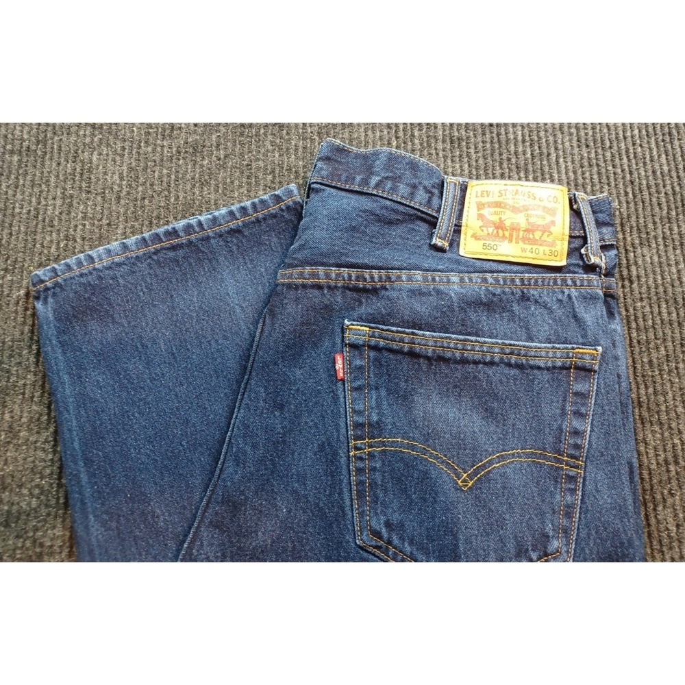 Levi's Men's 550 0216 Relaxed Heavyweight 40x30 Dark Blue Non-Stretch - Picture 1 of 6